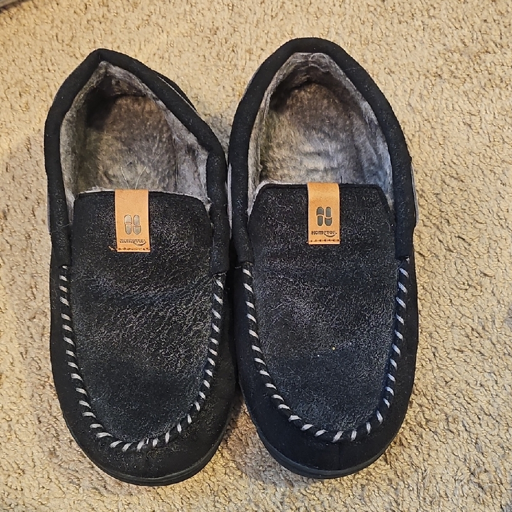 Hometop Men's Black Cozy Slip-On Loafers
